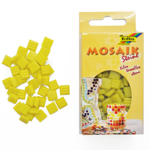 Мозаїка Folia Mosaic-glass tiles 200 гр, 10x10 мм (300 шт) №12 Lemon yellow (Лимонно-Жовтий)