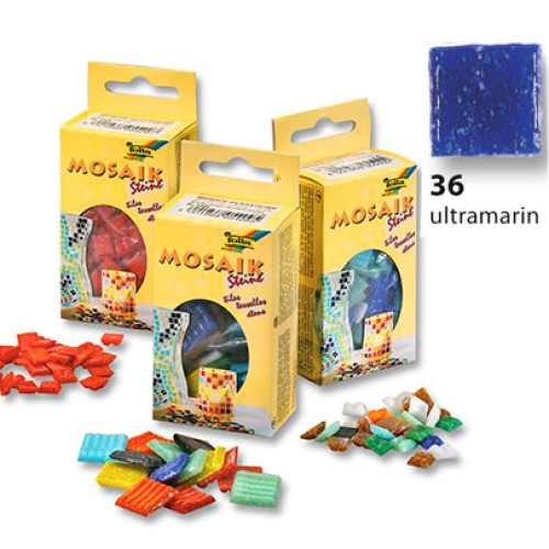 Мозаика Folia Mosaic-glass tiles 200 гр, 10x10 мм, (300 шт), №36 Ultramarine (Ультрамариновый)