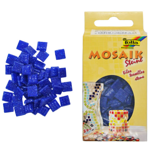 Мозаїка Folia Mosaic-glass tiles 200 гр, 10x10 мм (300 шт), №36 Ultramarine (Ультрамариновий)
