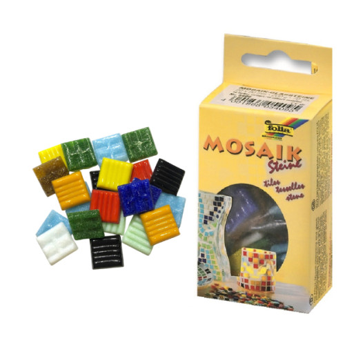 Мозаїка Folia Mosaic-glass tiles 200 гр, 10x10 мм, (Асорті, 300 шт, 10 кол.)