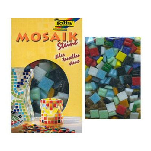 Мозаика Folia Mosaic-glass tiles 200 гр, 10x10 мм, (Ассорти, 300 шт, 10 цв)