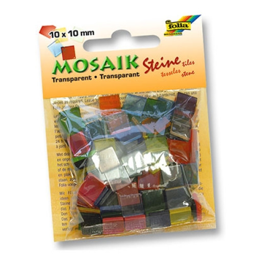 Мозаика Folia прозрачная Transparent 45 гр, 10x10 мм (Ассорти, 190 шт, 20 цв)