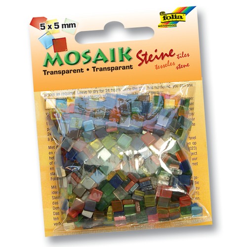 Мозаика Folia прозрачная Transparent 45 гр, 5x5 мм (Ассорти, 700 шт, 20 кол)