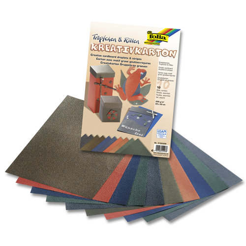 Дизайнерская бумага Folia, Creative Card Droplets-Stripes duo 230 гр, 23x33 см (Ассорти, 10 л)
