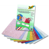 Дизайнерская бумага Folia, Creative Card Flower Brocade metallic 230 гр, 23x33 см (Ассорти, 10 л)