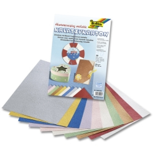 Дизайнерская бумага Folia, Creative Card Lattice metallic 230 гр, 23x33 см (Ассорти, 10 л)