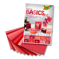 Набір дизайнерського паперу Folia Design Pads Basics 80-130-270 гр, 24х34 см, Red (Червоний)
