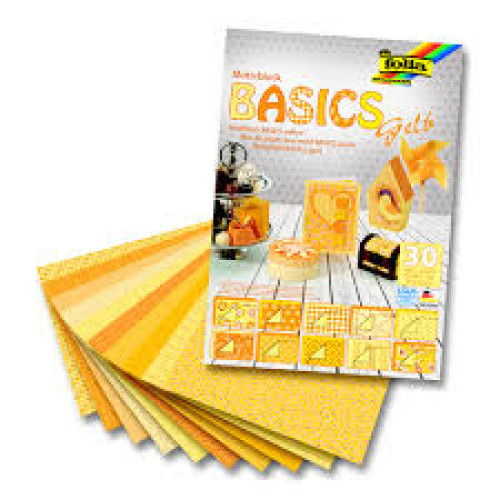 Набір дизайнерського паперу Folia Design Pads Basics 80/130/270 гр, 24х34 см, Yellow (Жовтий)