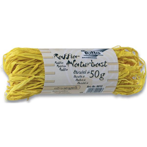 Рафия Folia в мотках Raffia-natural quality 50 гр, №14 Banana yellow (Бананово-Желтый)