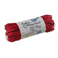 Рафія Folia в мотках Raffia-natural quality 50 гр №20 Hot red (Темно-Червоний)