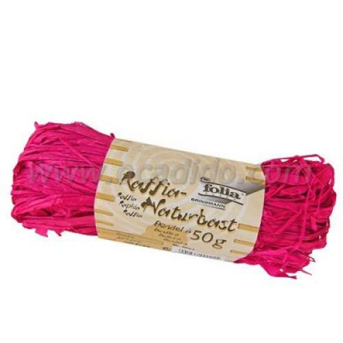 Рафия Folia в мотках Raffia-natural quality 50 гр, №21 Dark pink (Оранжево-Фиолетовый)