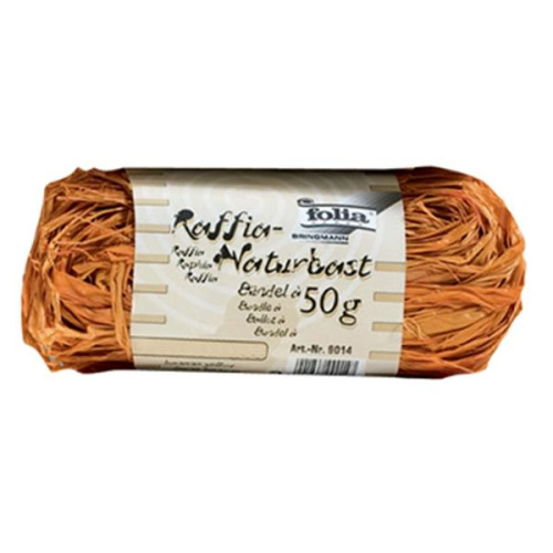 Рафия Folia в мотках Raffia-natural quality 50 гр, №40 Orange (Оранжевый)