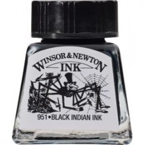 Тушь Winsor & Newton, Drawing Inks 14 мл, № 030 Черный