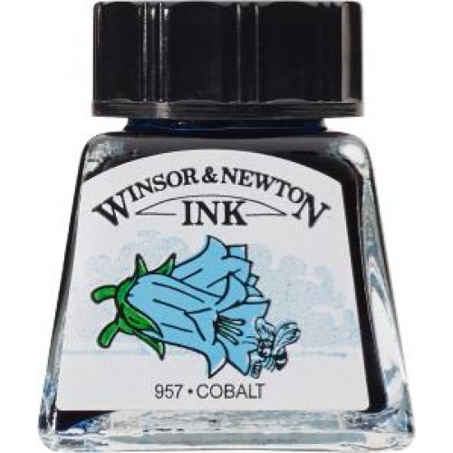 Тушь Winsor & Newton, Drawing Inks 14 мл, № 176 Синий кобальт