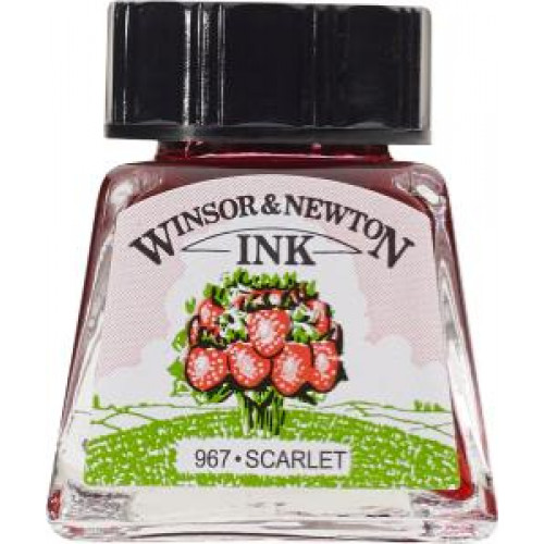 Тушь Winsor & Newton, Drawing Inks 14 мл, № 601 Красный