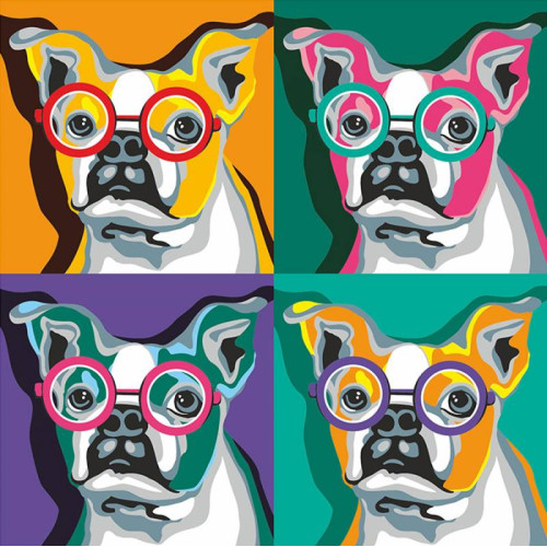 Картина по номерам акрил набор Собака в квадрате ROSA START