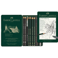 Набір графітний Faber-Castell PITT Graphite set 11 предметів в металевій коробці, 112972