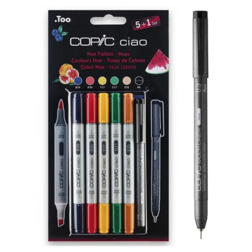 Набор маркеров Copic Ciao Set Hues 5+1 Цвета + лайнер - 22075551