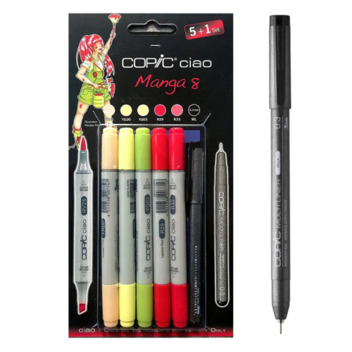 Маркеры COPIC Ciao Set Manga 8, маркеры 5+1 лайнер - 22075568