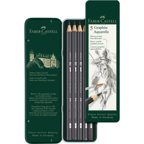 Набор карандашей Faber-Castell 5 шт GRAPHITE AQUARELLE НВ-8В черный 117805