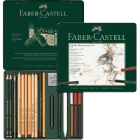 Спеціальний художній набір Faber-Castell PITT MONOCHROME з 21 предмета в мет. коробці, 112976