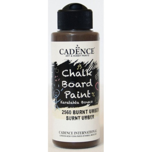 Грифельная мел краска Cadence, акриловая Chalk Board Paint, 120 мл,Коричневая