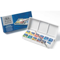 Акварельные краски Winsor Newton, Cotman Sketchers Pocket Box 12 шт + кисть