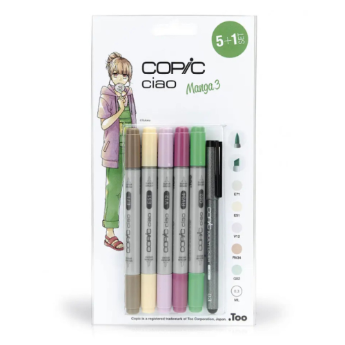 Набор маркеров Copic Ciao Manga 3 set 5 + 1 лайнер (цвета для девочек)