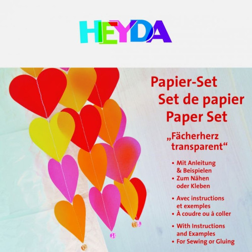 Набор бумаги для оригами Сердца, Красные, 10см и 6,5 см, 40шт, 100 гм2, Heyda
