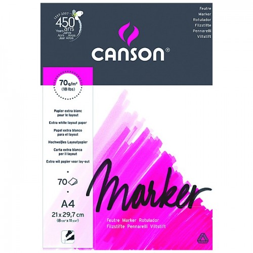 Альбом для маркеров А3 CANSON MARKER 70г/кв.м (экстра гладкая) 70 листов