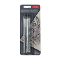 Набор карандашей Derwent, графитных водорастворимых, Watersoluble Graphitone, 4 шт