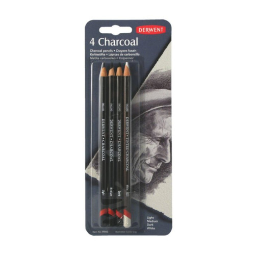 Набор угольных карандашей Charcoal, 4 шт, в блистере, Derwent