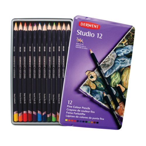 Набор цветных карандашей Derwent Studio, 12 цв