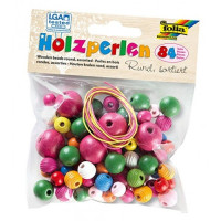 Набір дерев'яного бісеру Folia Wooden Beads, 84 шт.