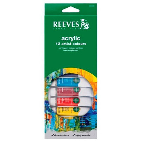 Акриловые краски Reeves Acrylic Tube Set, 12 цветов, 10 мл