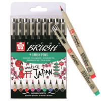 Набір лінерів-пензлів PIGMA Brush, 9 кол.