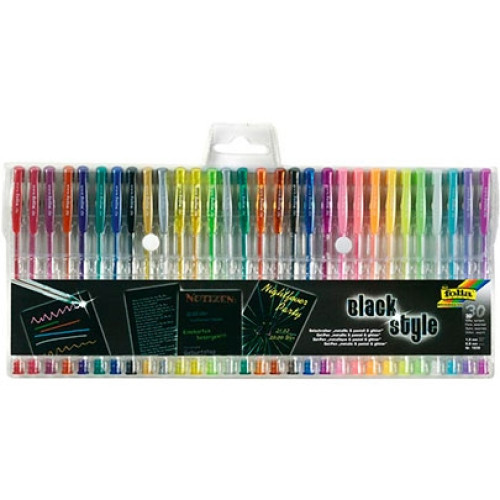 Гелевые ручки Folia Gel-Pens Gliter+Metallic+Pastel, 30 шт