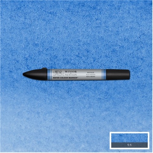Маркер Winsor акварельный Watercolor Markers, № 401 Mid Blue (Средний синий)