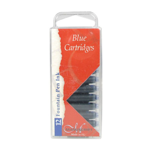 Набір картриджів з чорнилом для піряних ручок 12шт колір синій, Manuscript