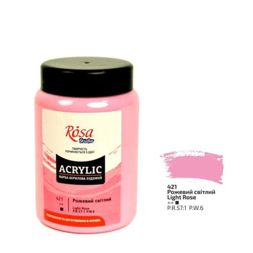 Акрилова фарба ROSA Studio, Рожева світла, 400 мл