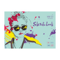 Альбом для ескізів А4, 90г/м2, 25 л, екстра білі листи, SMILTAINIS