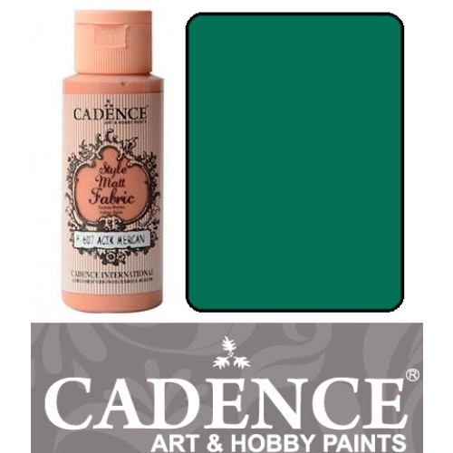 Краска матовая для ткани Cadence Style Matt Fabric Paint, 59 мл, Бирюза