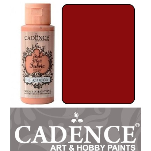 Фарба матова для тканини Cadence Style Matt Fabric Paint, 59 мл, Кораловий червоний
