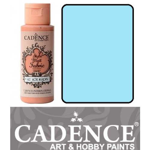Краска матовая для ткани Cadence Style Matt Fabric Paint, 59 мл, Пастельный голубой