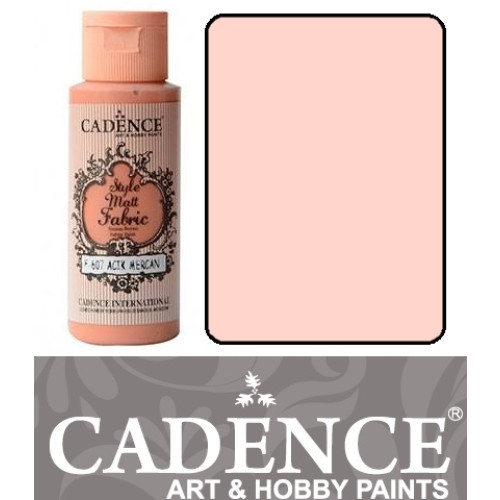 Краска матовая для ткани Cadence Style Matt Fabric Paint, 59 мл, Пастельный розовый