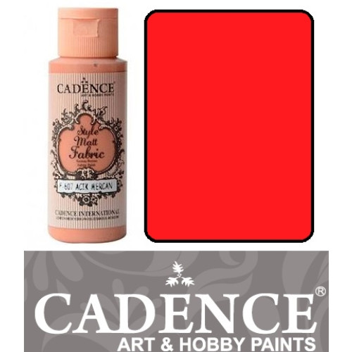 Краска матовая для ткани Cadence Style Matt Fabric Paint, 59 мл, Клубничный