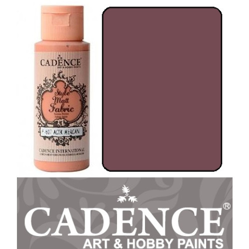 Краска матовая для ткани Cadence Style Matt Fabric Paint, 59 мл, Пепельная роза