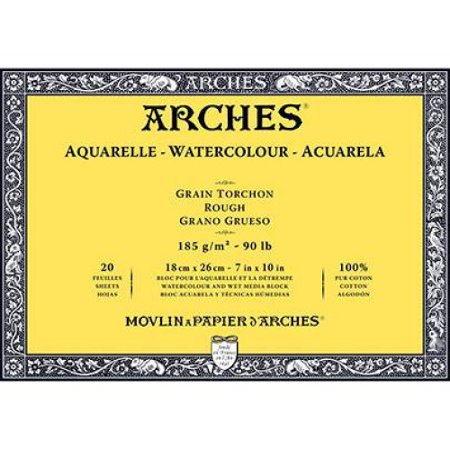 Альбом для акварелі крупнозернистий Arches Rough Grain 185 гр, 18x26 см (20)