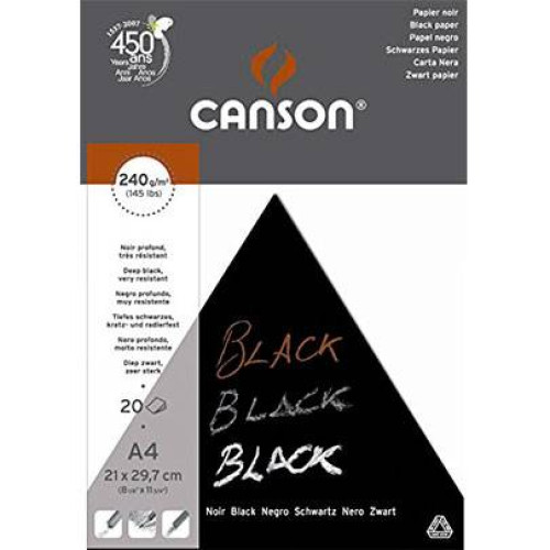 Альбом Canson для эскизов, Black 240 гр, A4 (20)