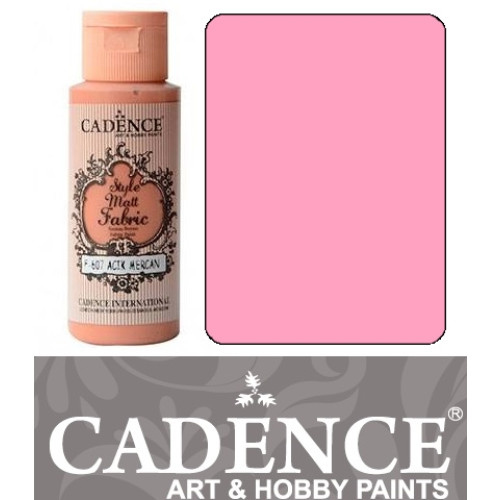 Фарба матова для тканини Cadence Style Matt Fabric Paint, 59 мл, Рожевий